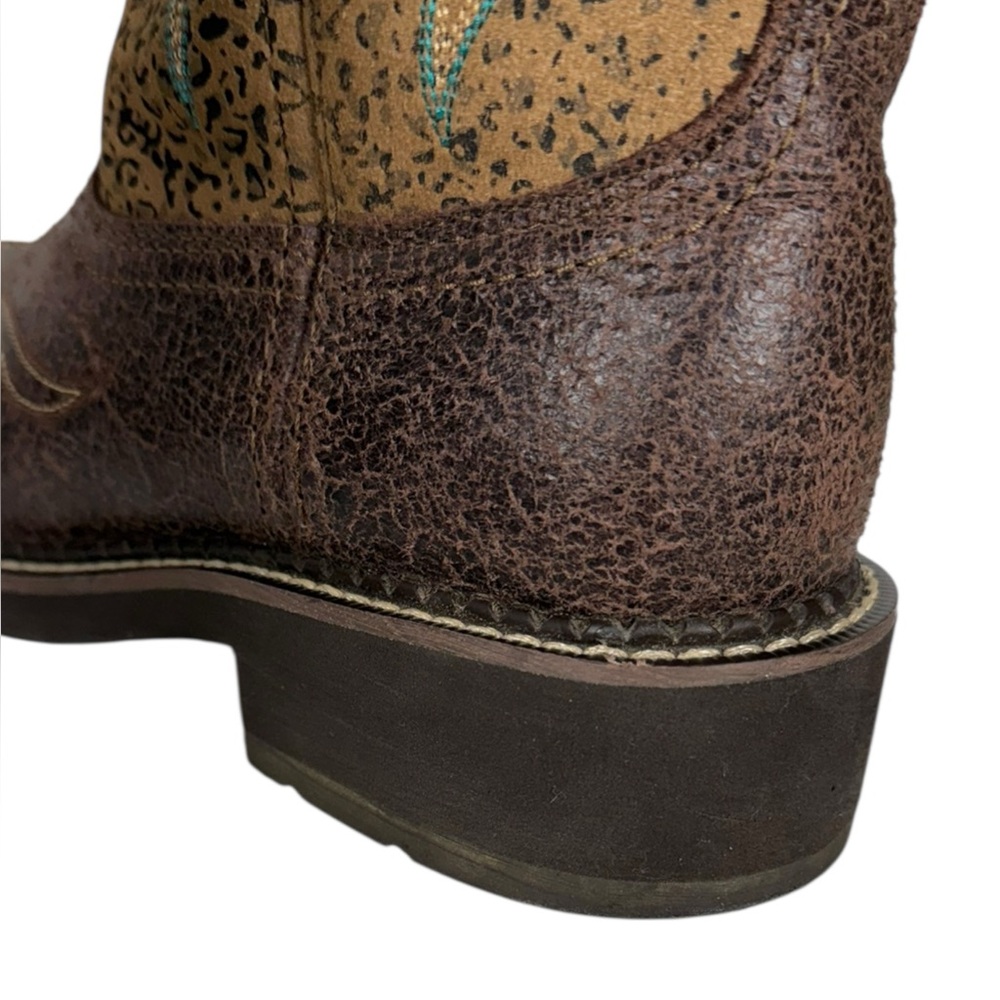 Ariat FatBaby Leopard Cowboy Boots Womens US 8 B Brown 10015363 Outdoors Leather - Picture 12 of 16